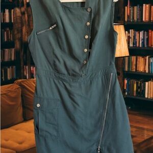 Avec Les Filles Teal Dress with Zipper Accents